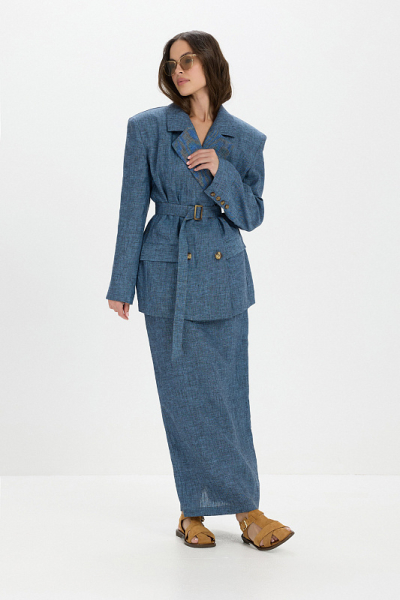 Юбка миди лен ABDA, цвет: мажорель, 212609703522 купить онлайн