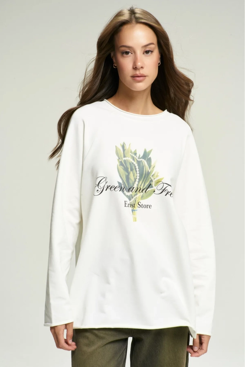 Лонгслив GREEN and FRESH White Erist store, цвет: белый НФ-00002585 |новая коллекция купить онлайн