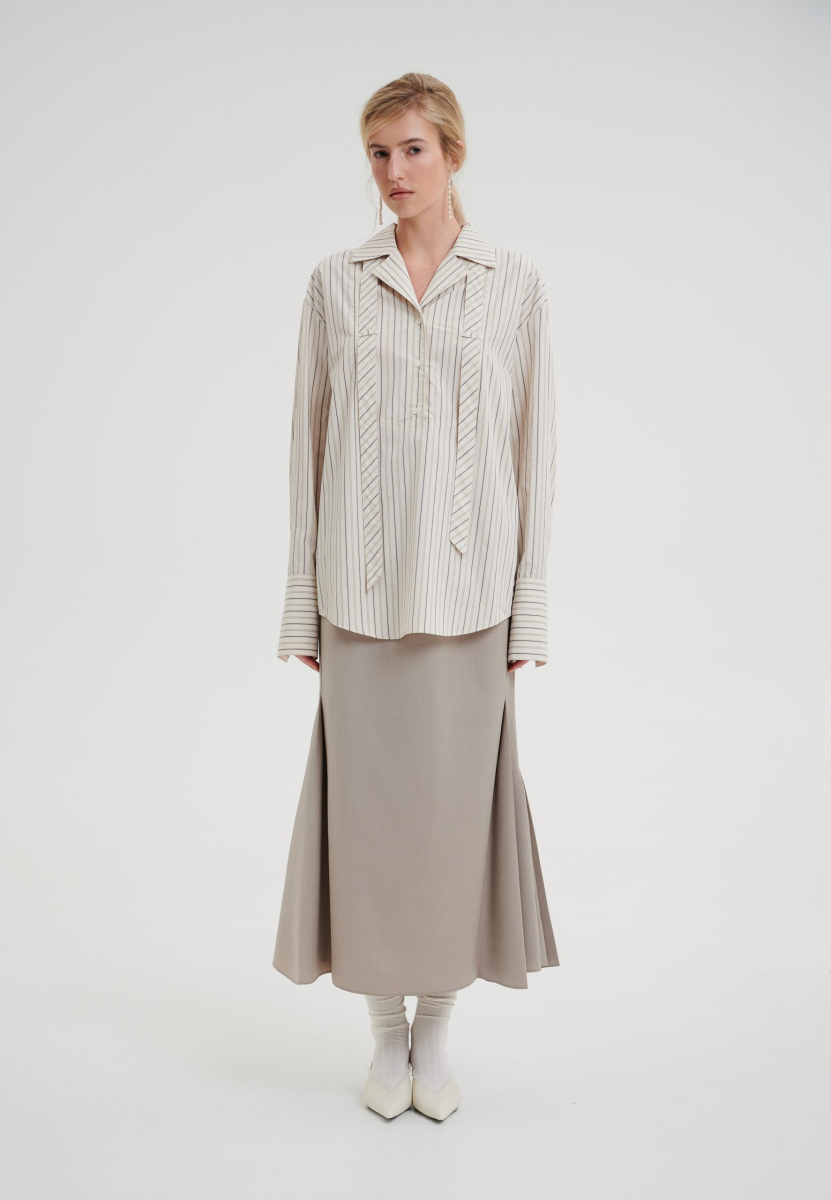 Рубашка в полоску CHUBA, цвет: бежевый, НФ-00000994 купить онлайн