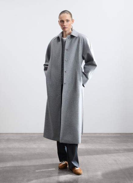 Пальто с объемным рукавом из шерсти и кашемира