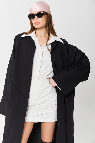 Тренч облегченный из технологичной ткани Ricoco, цвет: Черный, 7067/2 купить онлайн