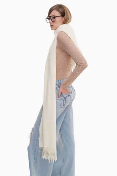 Шарф с бахромой TOPTOP, цвет: молочный TT.607.15425.120 купить онлайн