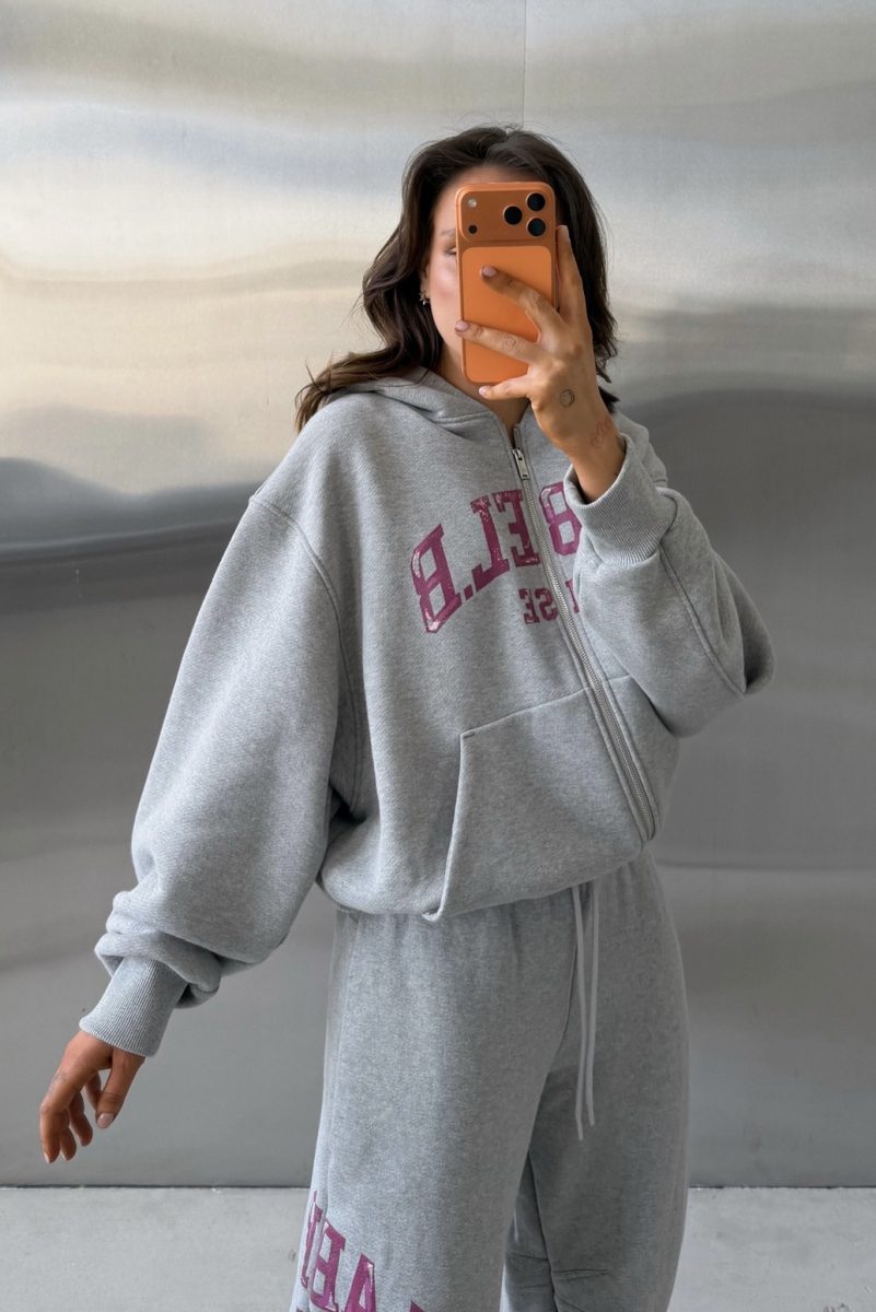 Худи на молнии Label .B, цвет: серый,  купить онлайн