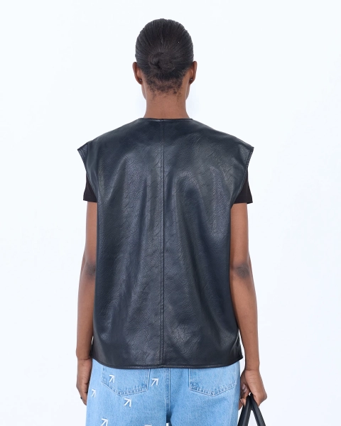 Жилет из экокожи BLACK ASIA ST 71, цвет: Черный, Ast71.vest-leather-bl купить онлайн