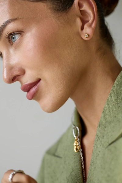 Серебряные серьги-пусеты «Васюганские болота» SBLESKOM, цвет: позолота, 22134 купить онлайн