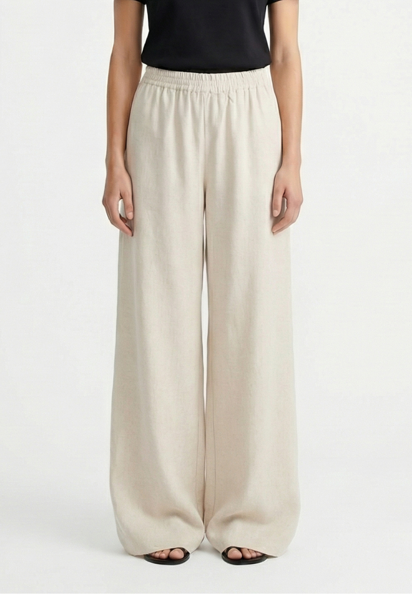 Брюки на резинке изо льна