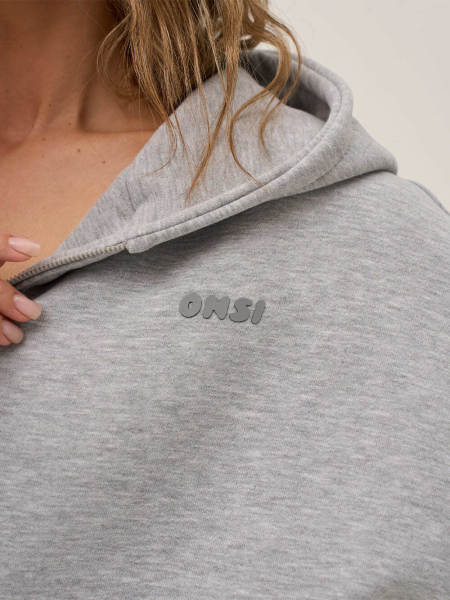 Crop Худи утепленное с кулиской ONSI, цвет: melange,  купить онлайн