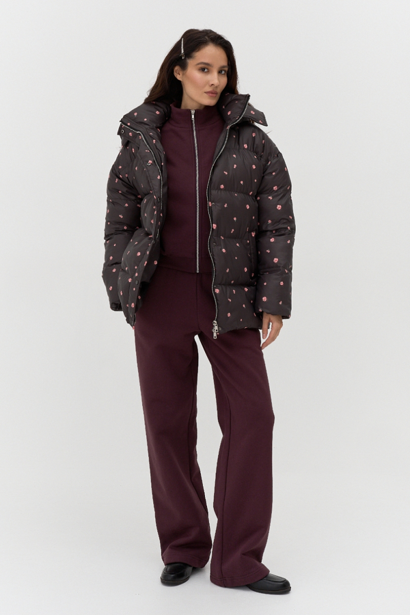 Пуховик Zefyr dark chocolate Ricoco, цвет: горький шоколад, 4092/3 купить онлайн