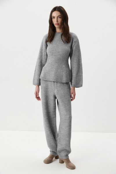 Брюки O-силуэта с шерстью Charmstore, цвет: серый меланж, 301-48278-889 купить онлайн