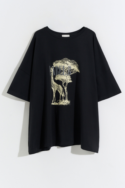 Футболка объемная с принтом GIRAFFE BLACK Label .B, цвет: black, Tp.04.5.0139.0525/3BLC купить онлайн