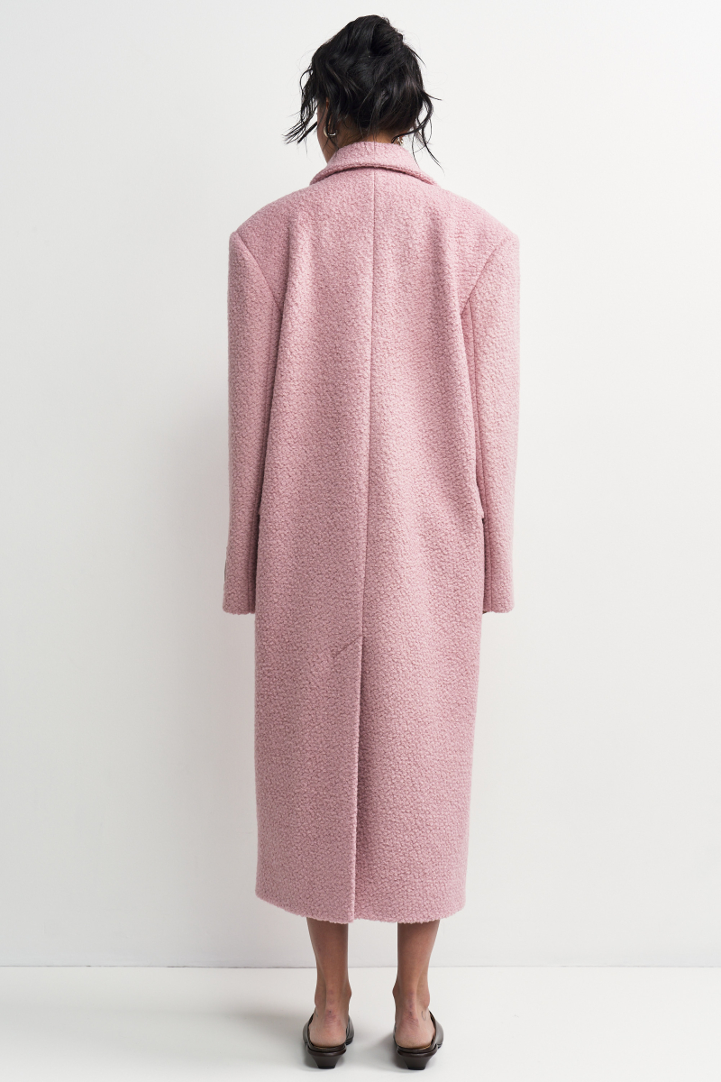 Пальто-макси из вареной шерсти Конфетно-розовый Erist store, цвет: розовый, НФ-00003234 купить онлайн