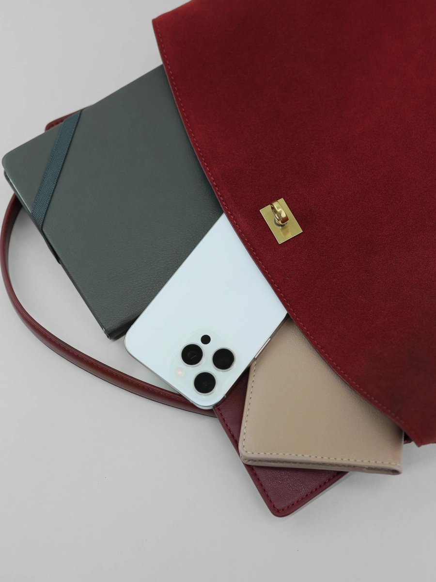 Сумка SANDRA MEDIUM brand salad, цвет: suede cranberry J-704-PHR 7911 купить онлайн