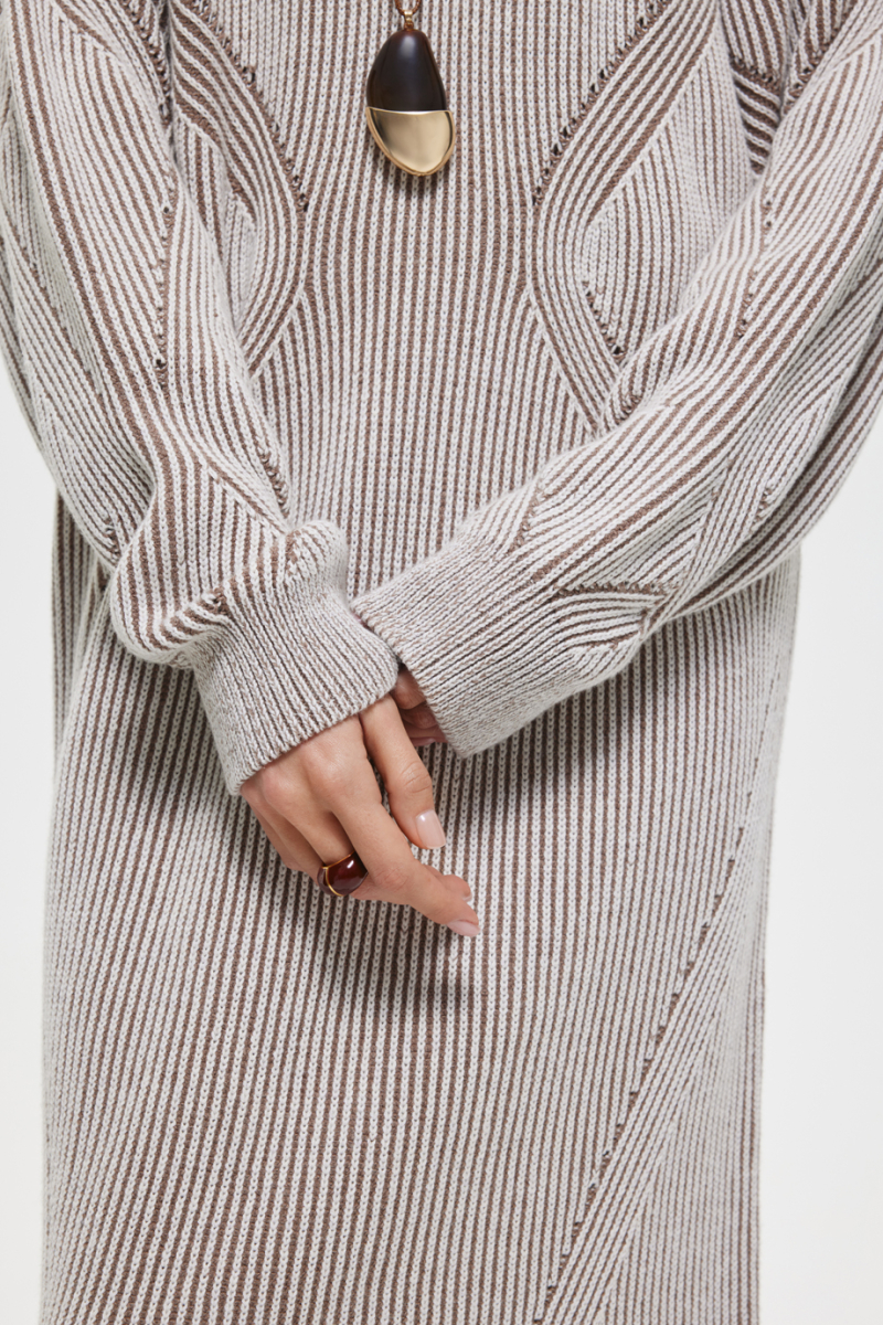 Вязаное платье DREAMS BY ALENA AKHMADULLINA, цвет: бежевый, 225104070304264/119000 купить онлайн