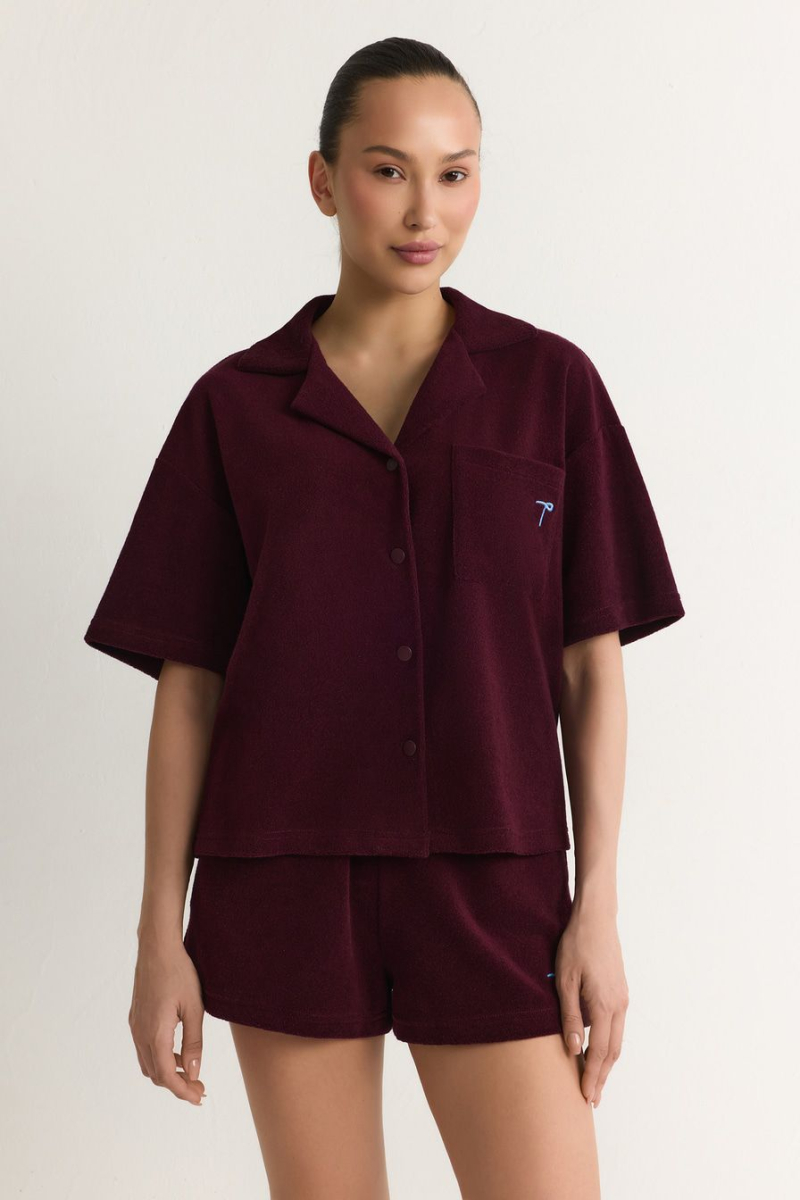 Рубашка из смесового хлопка TOPTOP, цвет: Бордовый, TT.021.15375.330 купить онлайн