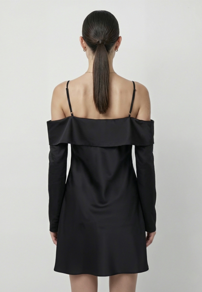 Платье из сатина с открытыми плечами REFERT, цвет: Черный, 08-3032/1-2511 купить онлайн