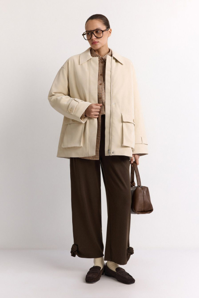 Утепленная куртка из экозамши TOPTOP, цвет: бежевый, TTS.040.17506.110 купить онлайн