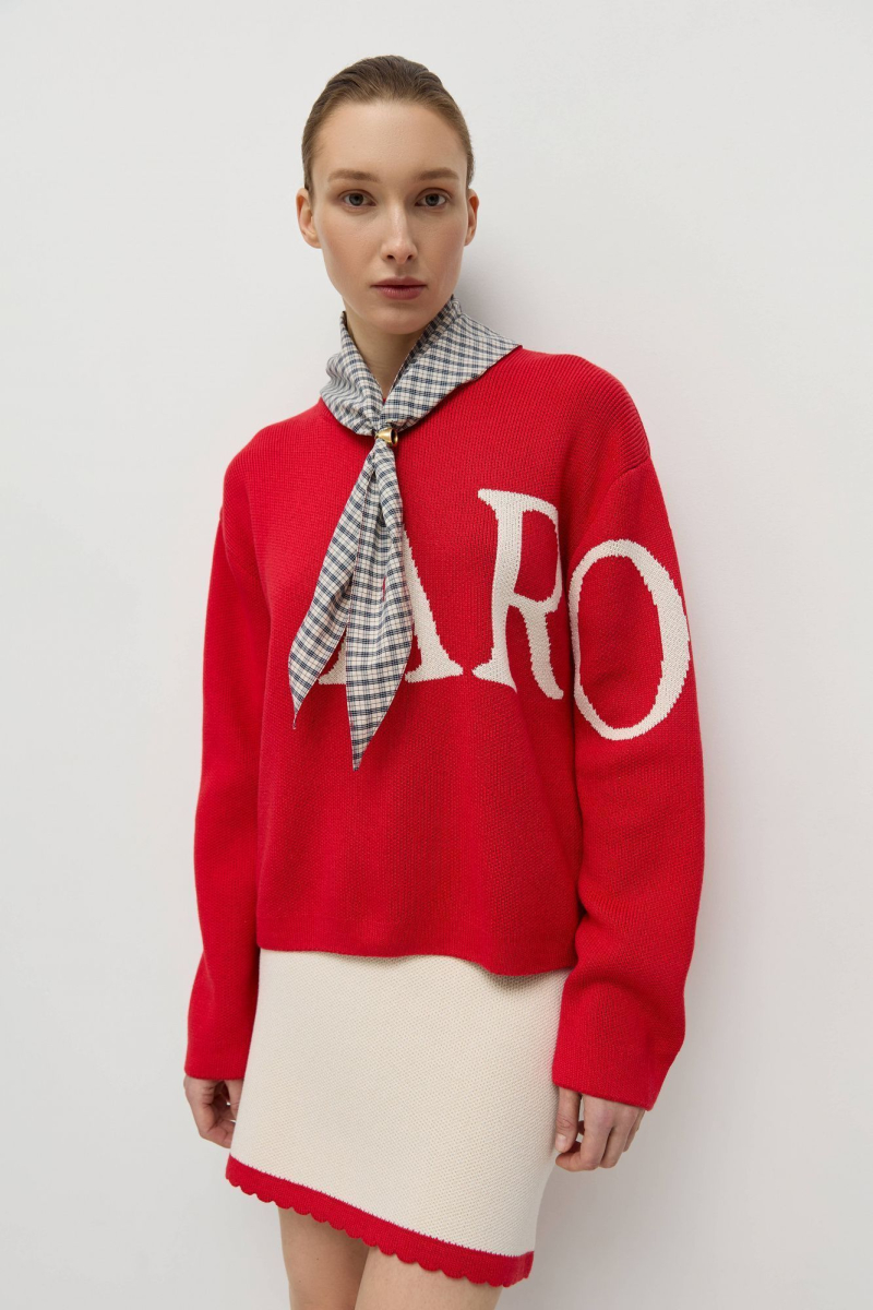 Юбка мини с фигурным краем AROUND, цвет: светло-бежевый/красный, 272_41СA005 купить онлайн