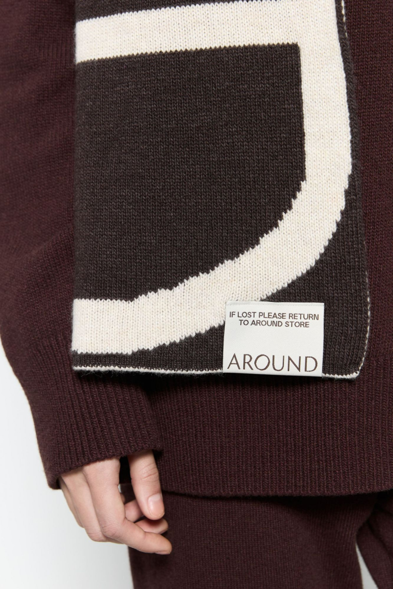 Шарф AROUND AROUND, цвет: темно-коричневый 1212_14C23 купить онлайн