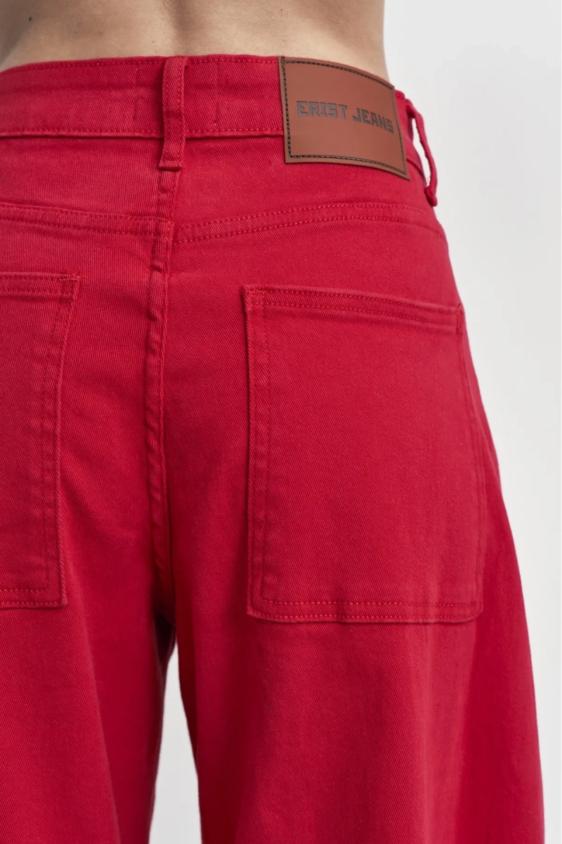 Джинсы свободные Erist store, цвет: красный, НФ-00003557 купить онлайн