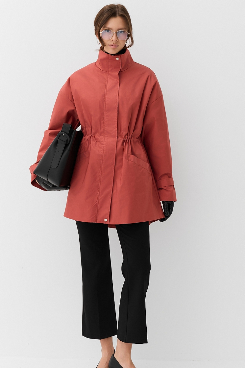 Ветровка из тенсела с хлопком со съемным утеплителем Ricoco, цвет: зимний ягодный, 6061u/1 купить онлайн