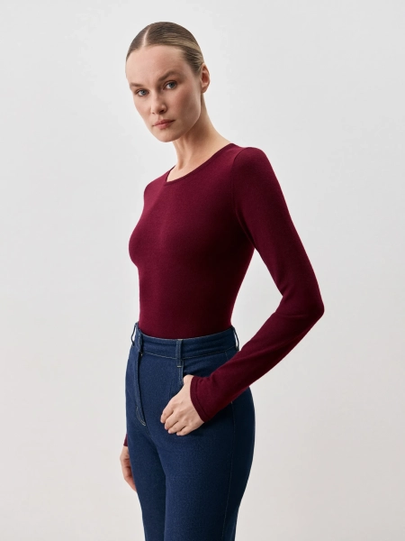 Боди из шерсти мериноса ANNA PEKUN, цвет: Бордовый, 32.1333.330 купить онлайн