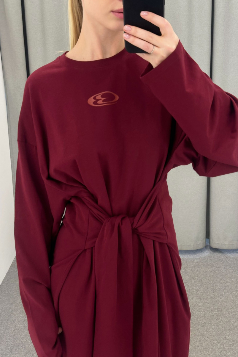 Платье объемное с принтом BURGUNDY Label .B, цвет: burgundy, Dr.03.5.4101.1125BRD купить онлайн