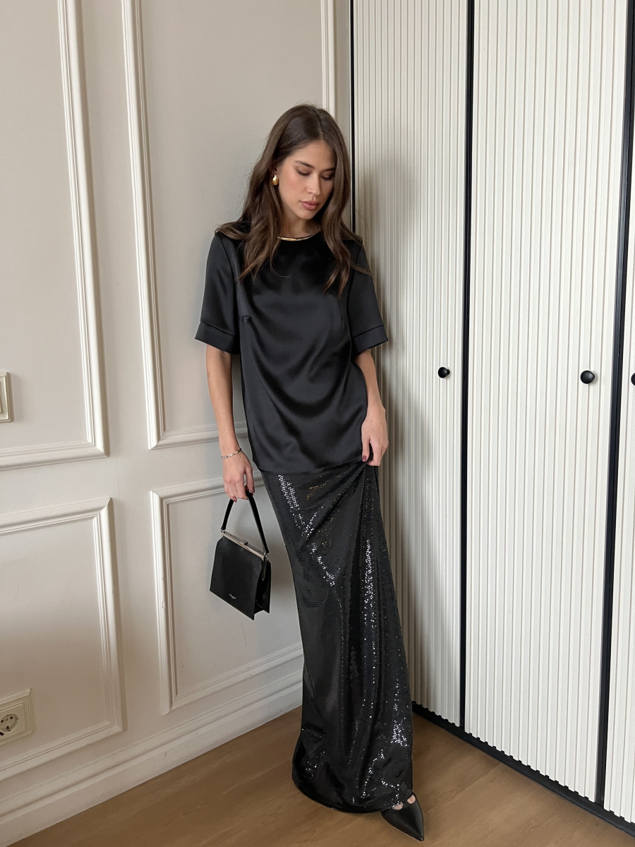 Блуза из шелка прямая VELVET, цвет: Черный, 00-00004506 купить онлайн