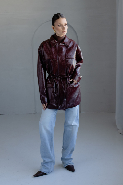 Парка из экокожи VLVT, цвет: Бордовый, 00-00005295 купить онлайн