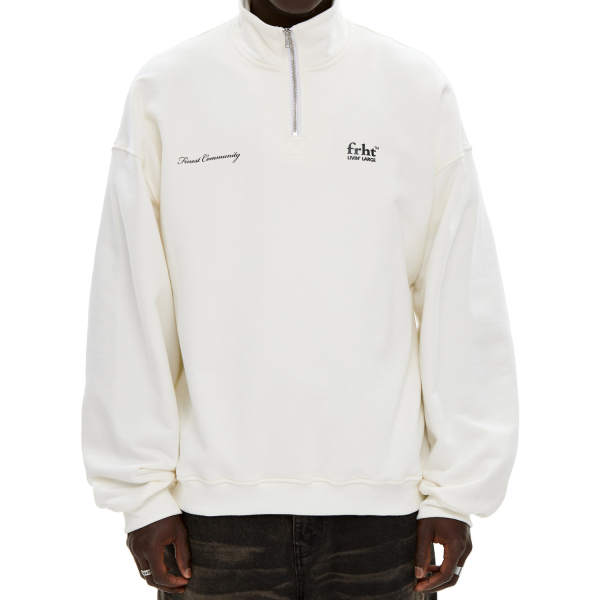 Свитшот FRHT Half-Zip FRHT&OUT OF REACH, цвет: Milk, SWTHLFZIPMLK купить онлайн