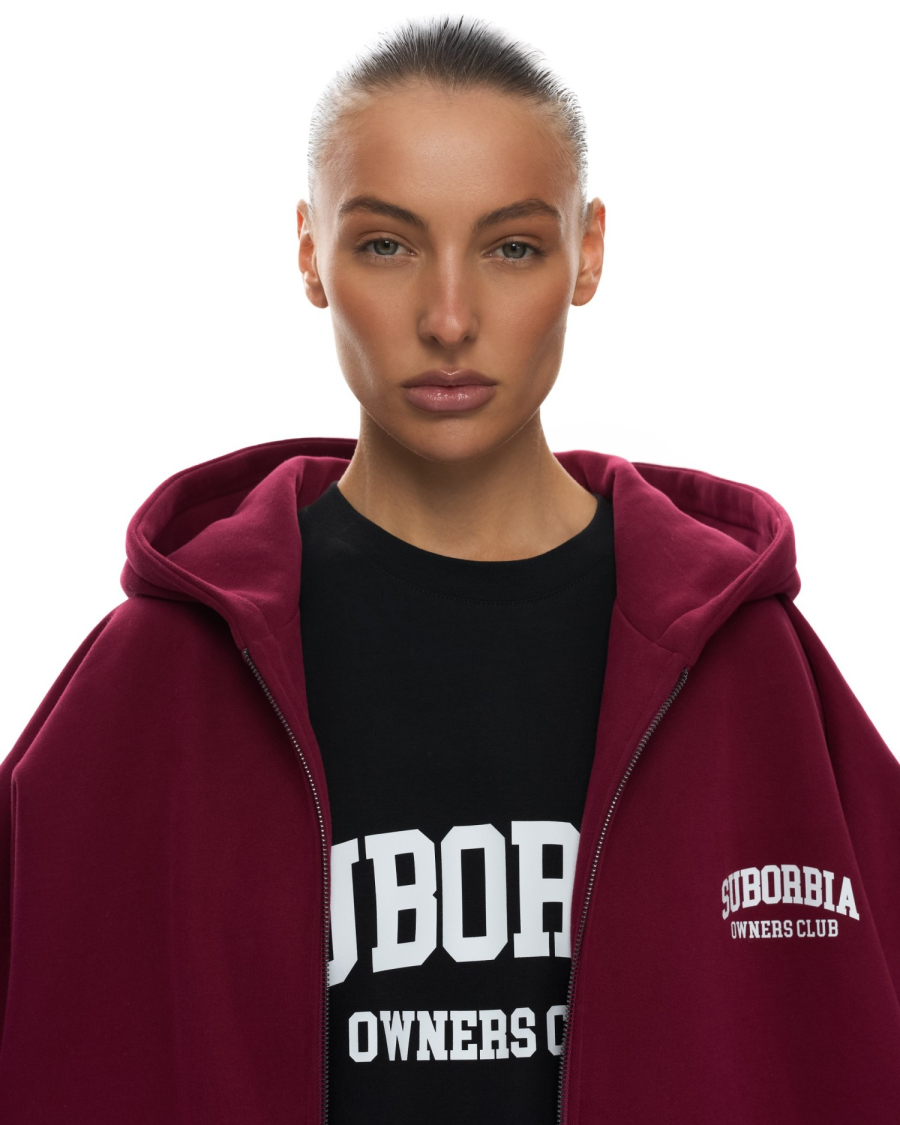 Худи ZIP OWNERS CLUB Suborbia, цвет: burgundy, 006255 купить онлайн