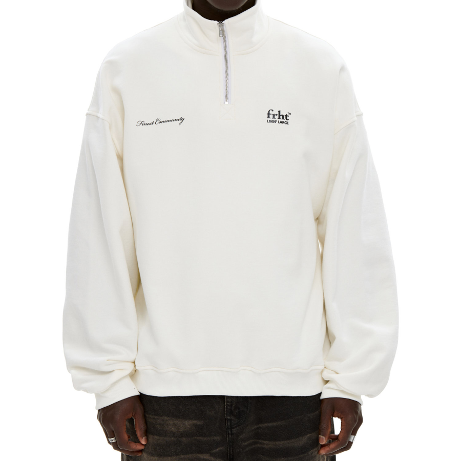 Свитшот FRHT Half-Zip FRHT&OUT OF REACH, цвет: Milk, SWTHLFZIPMLK купить онлайн
