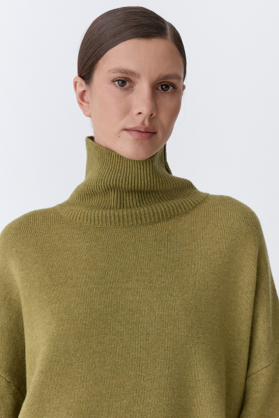 Свитер с шерстью оверсайз Ricoco, цвет: оливковый, 7014/3 купить онлайн