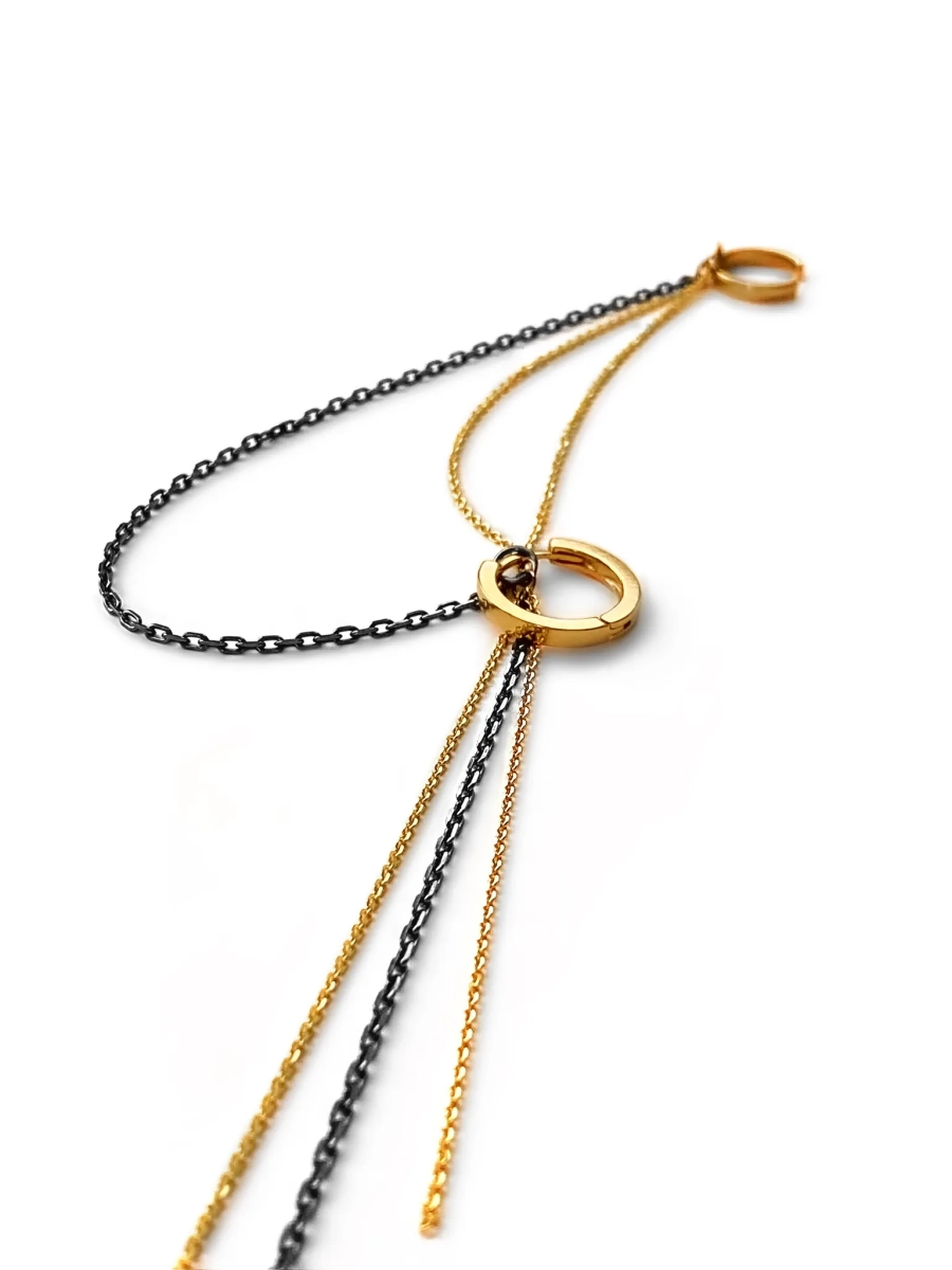 Серебряная моносерьга-кафф «Основа» с позолотой SBLESKOM, цвет: позолота, 21807 купить онлайн