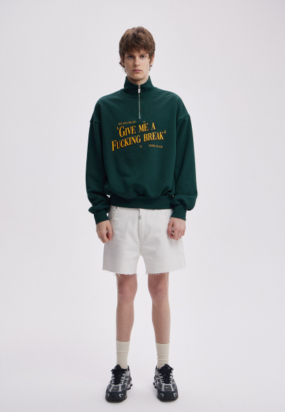 Свитшот на молнии с принтом SORRY, I’M NOT, цвет: зеленый,  купить онлайн