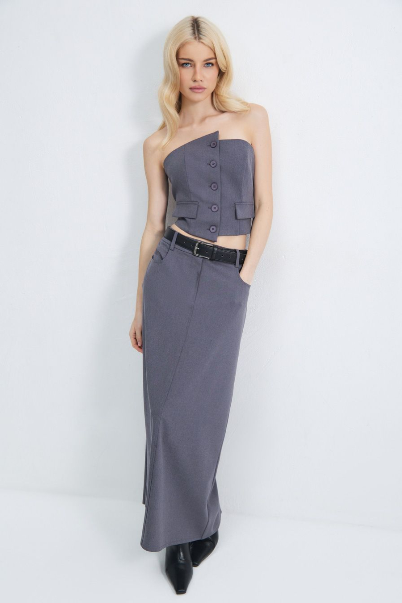 Жилет асимметричный TOPTOP, цвет: серый, TTS.147.16204.800 купить онлайн