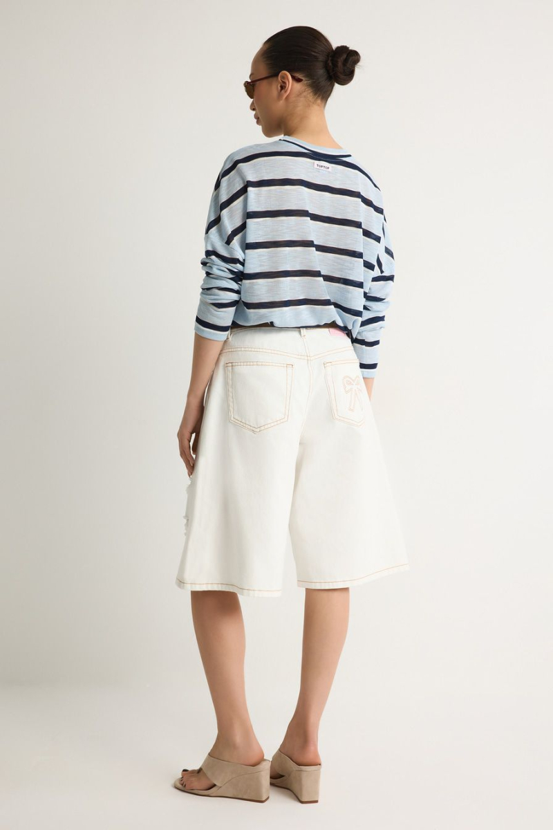 Шорты из 100% хлопка TOPTOP, цвет: белый, TT.039.19079.100 купить онлайн