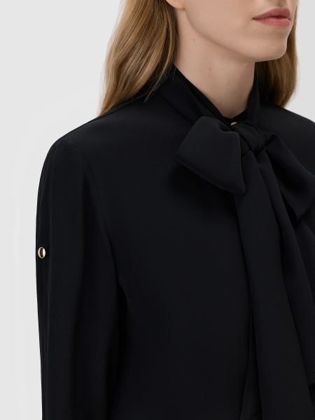 Рубашка с шарфом-лавальер Conso, цвет: Черный, PR 260421 - черный купить онлайн