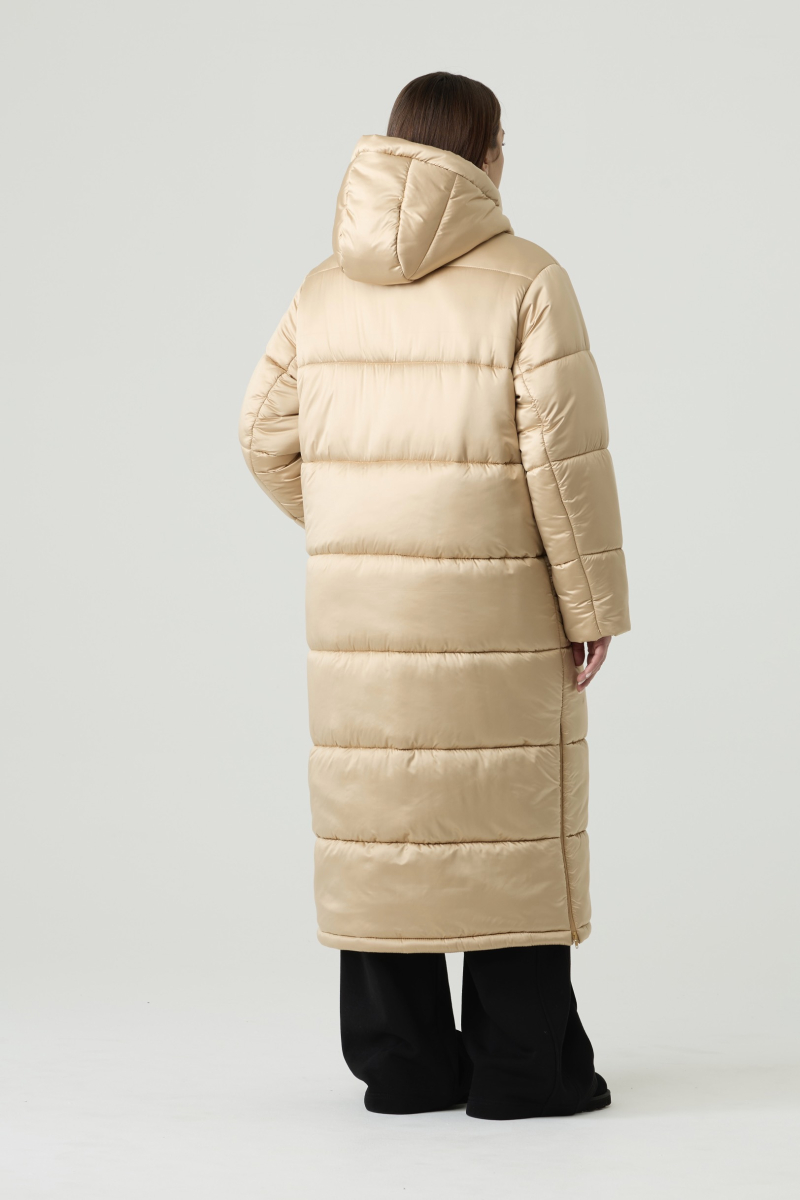 Пуховик длинный стеганый 4forms, цвет: золотой, 65513 купить онлайн