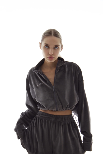 Бомбер Velour укороченный