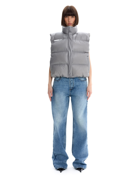 Жилет базовый мини с эффектом термохрома Suborbia, цвет: серо-белый, 006982 купить онлайн