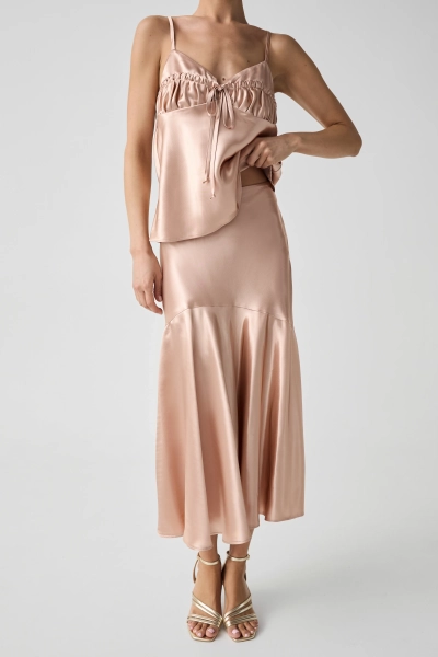 Юбка из итальянской вискозы Shtripling, цвет: пудровый, SHTSKT005 купить онлайн