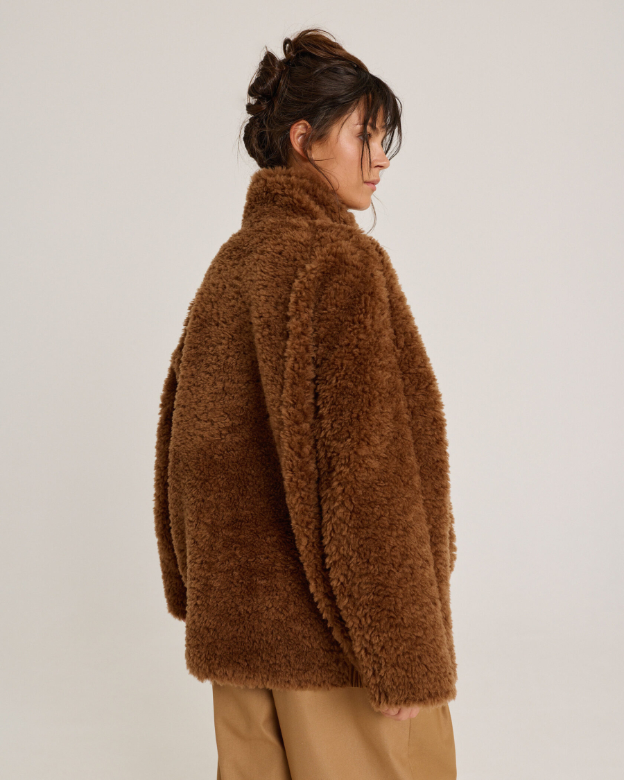 Бомбер из мериноса BROWN Anmuse, цвет: коричневый, 1525AZ BROWN купить онлайн