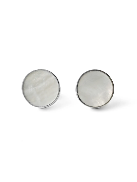 Серебряные серьги-пусеты с перламутром