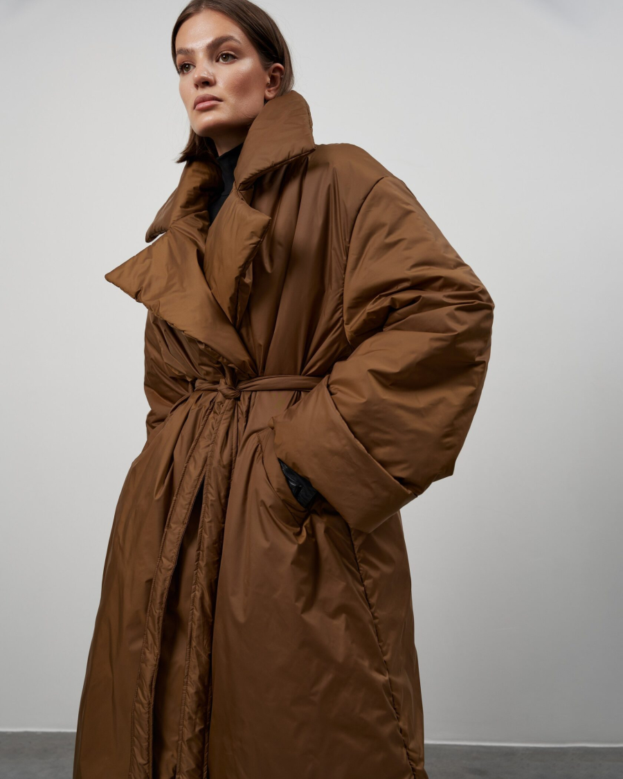 Пуховик PUFFER COAT TOFFEE YONS, цвет: коричневый, YO-703 купить онлайн