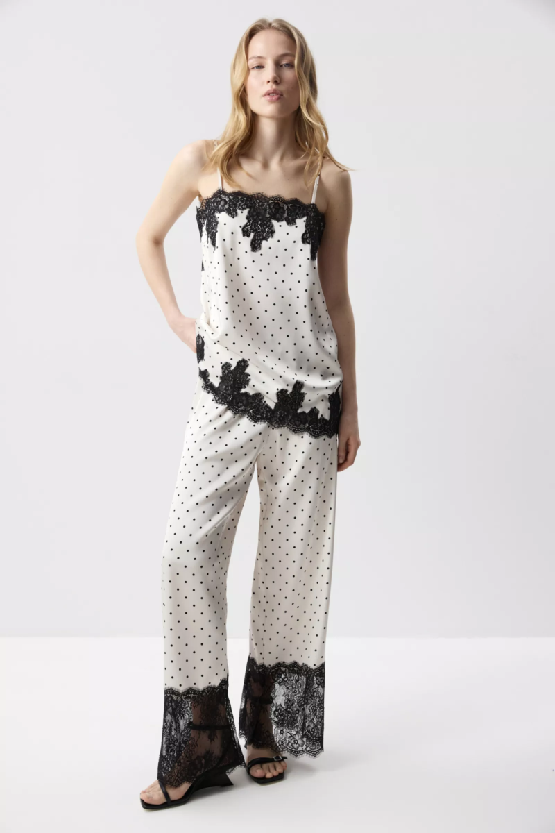 Брюки с кружевом