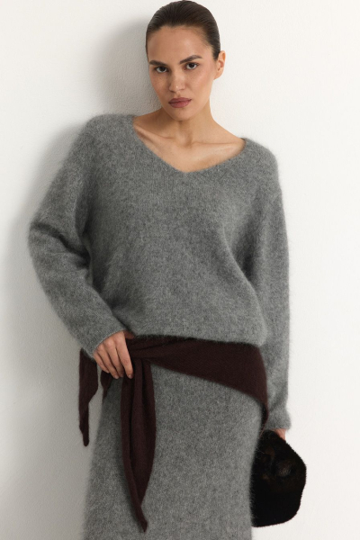 Пуловер из смесовой ангорской шерсти TOPTOP, цвет: серый, TTS.050.18231.800 купить онлайн
