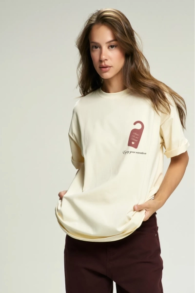 Футболка DO NOT DISTURB Tofu Erist store, цвет: бежевый НФ-00002579 |новая коллекция купить онлайн