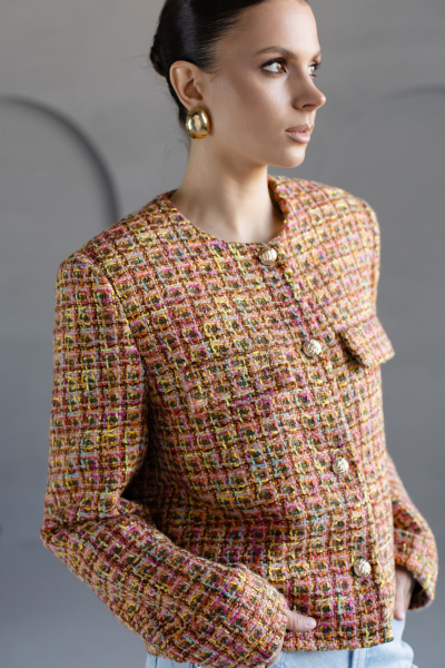 Жакет из твида укороченный VLVT, цвет: разноцветный, 00-00005118 купить онлайн