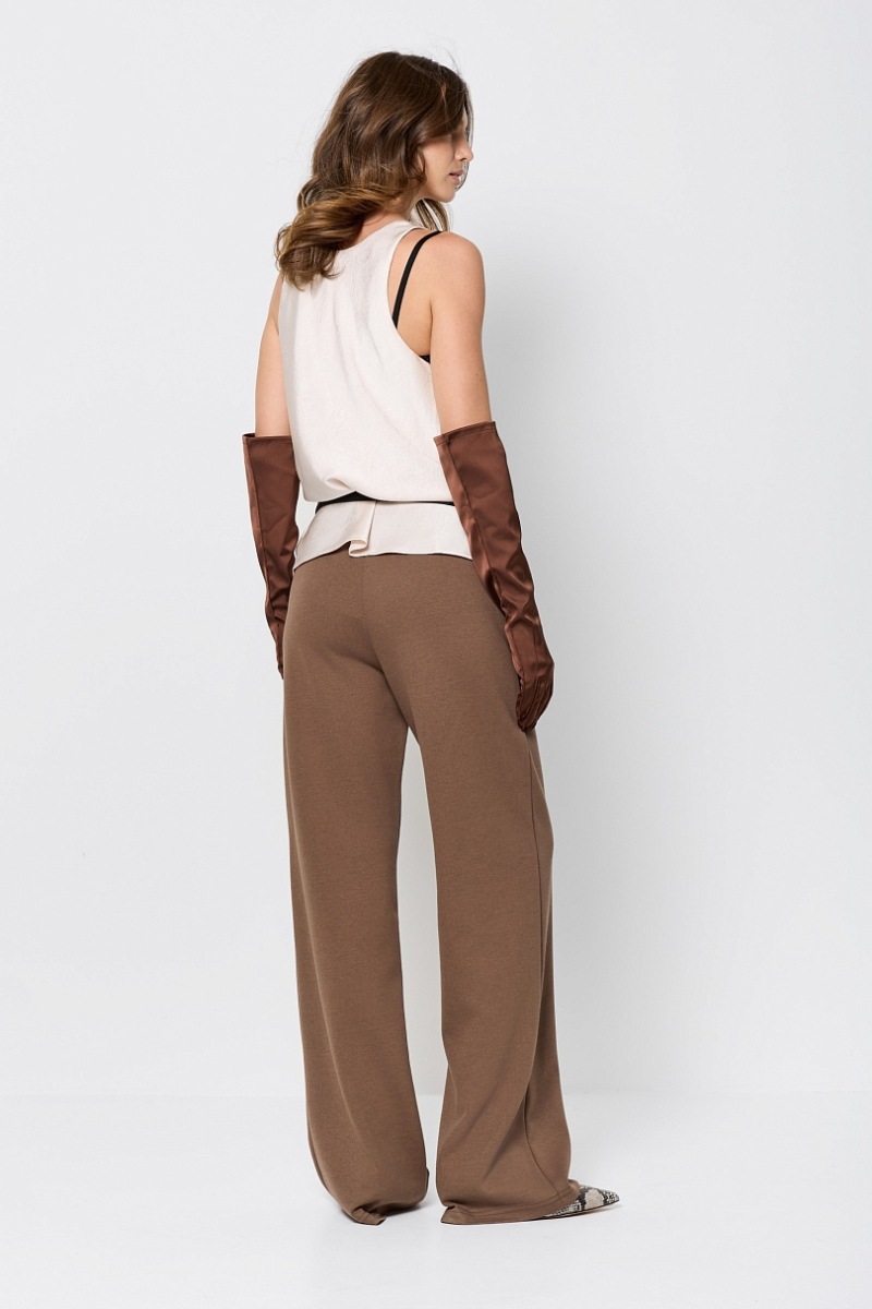 Топ из ткани с эффектом мятости Ricoco, цвет: бежевый, 6001/2 купить онлайн