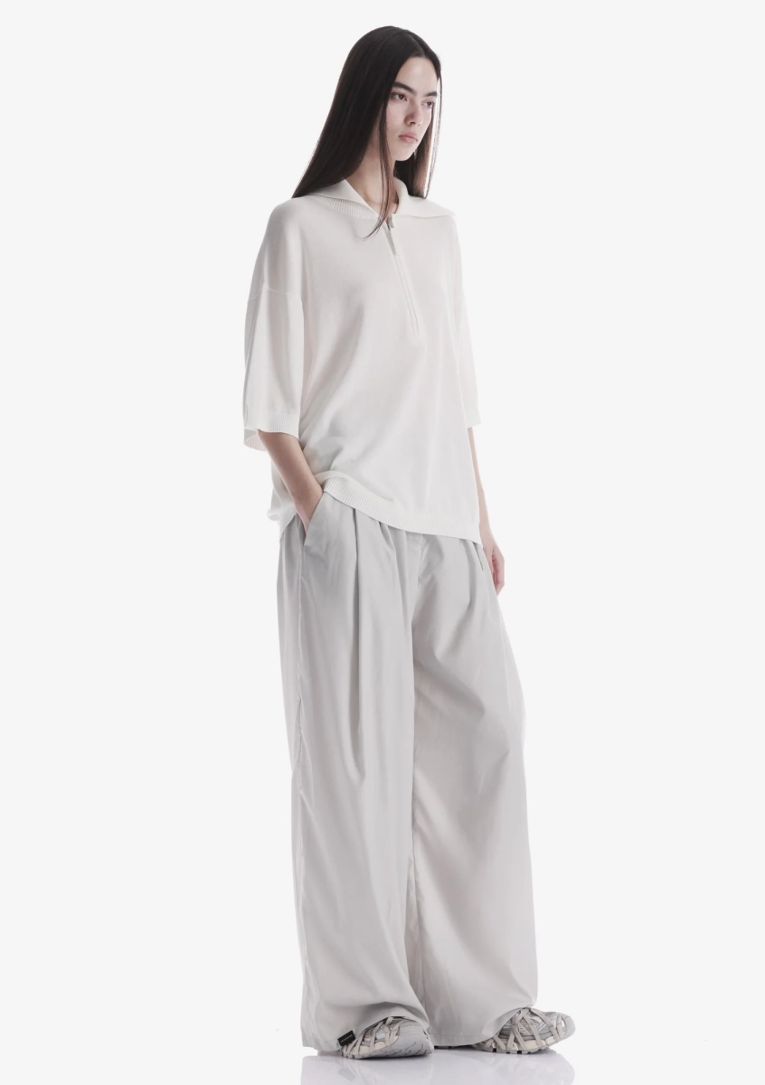 Футболка-поло на молнии KRAKATAU, цвет: белый, Sw45-4 купить онлайн